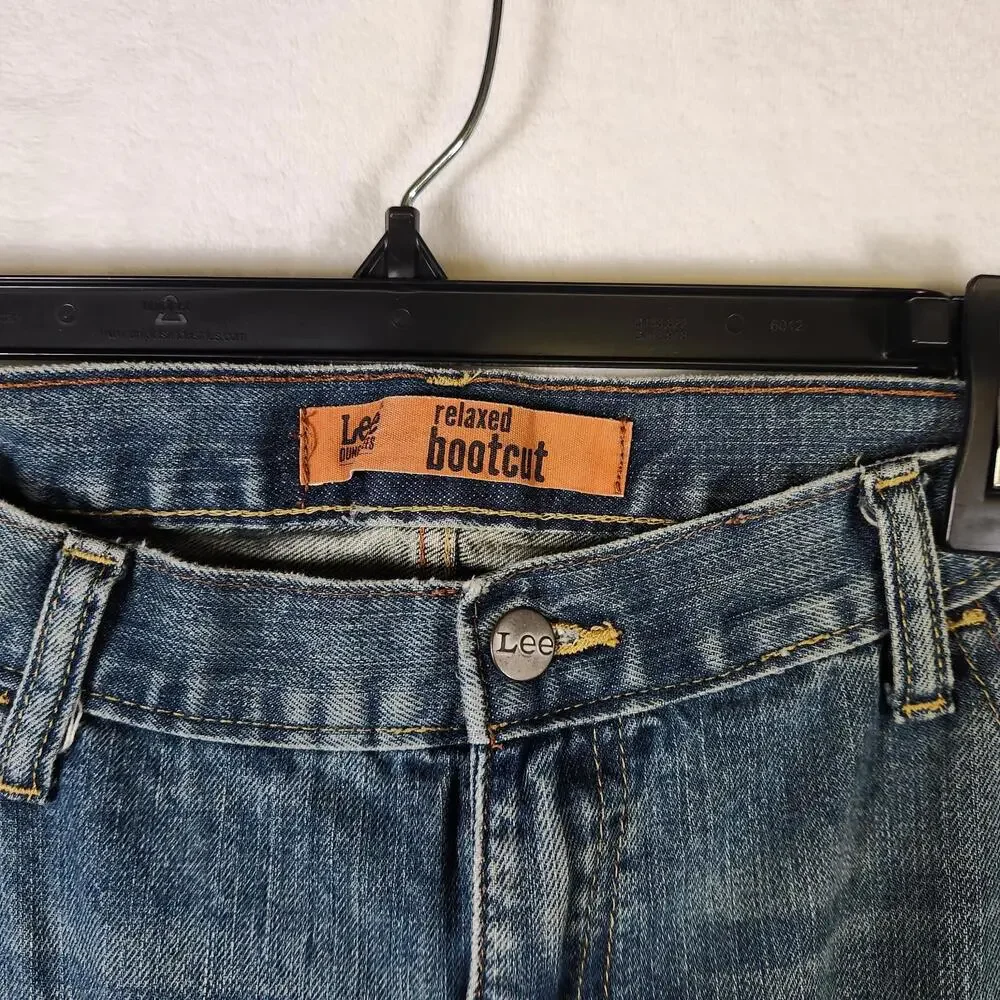 Lee Dungarees Jeans 42x32 Relaxed Fit Bootcut Blue Denim Classic‎ Straight Leg
